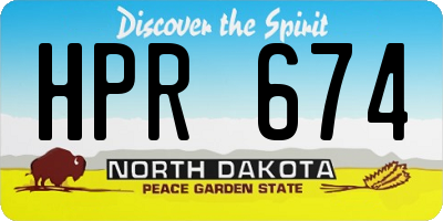 ND license plate HPR674