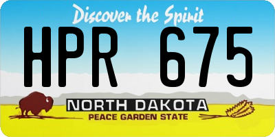 ND license plate HPR675
