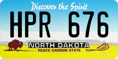 ND license plate HPR676