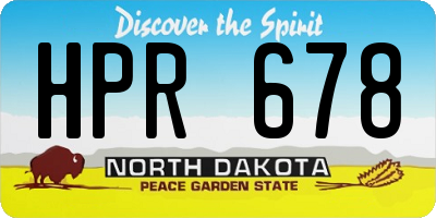 ND license plate HPR678