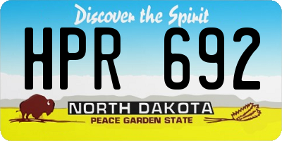 ND license plate HPR692