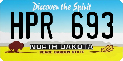 ND license plate HPR693