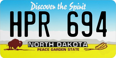 ND license plate HPR694