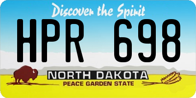 ND license plate HPR698