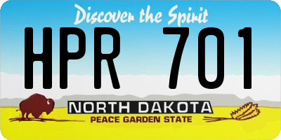 ND license plate HPR701