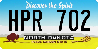 ND license plate HPR702