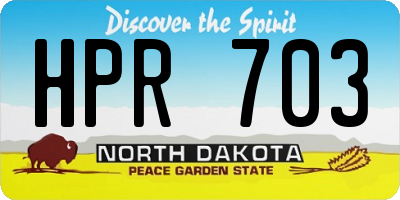 ND license plate HPR703