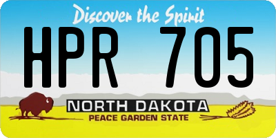 ND license plate HPR705