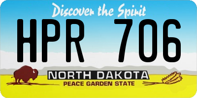 ND license plate HPR706