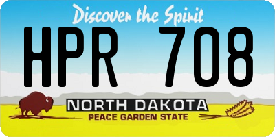 ND license plate HPR708