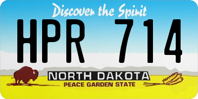 ND license plate HPR714