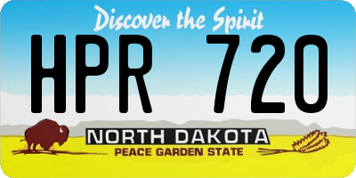 ND license plate HPR720