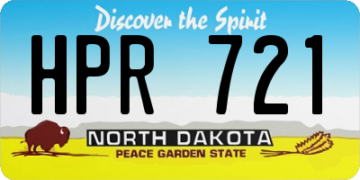 ND license plate HPR721
