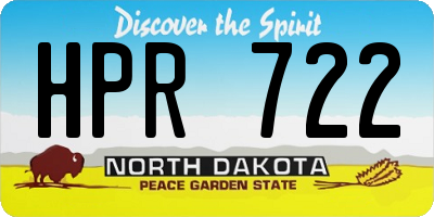 ND license plate HPR722