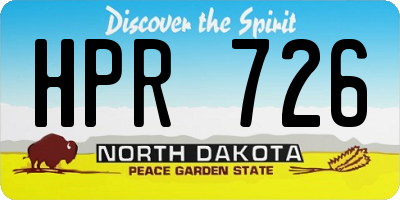 ND license plate HPR726