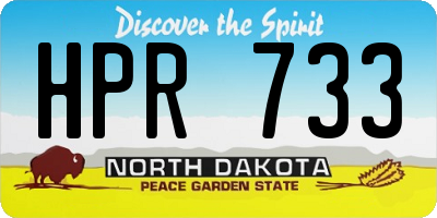 ND license plate HPR733