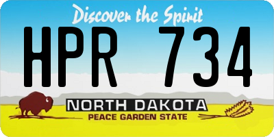 ND license plate HPR734