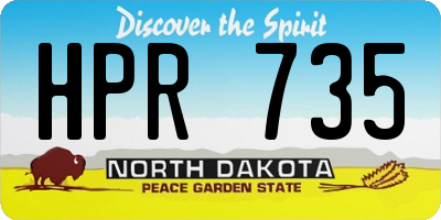 ND license plate HPR735