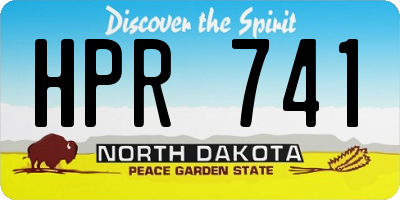 ND license plate HPR741