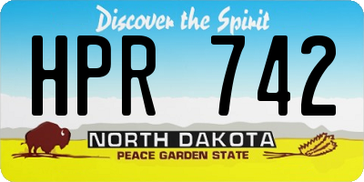 ND license plate HPR742