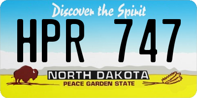 ND license plate HPR747
