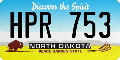 ND license plate HPR753