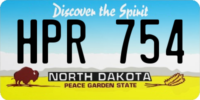 ND license plate HPR754