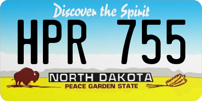 ND license plate HPR755