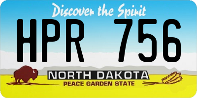 ND license plate HPR756