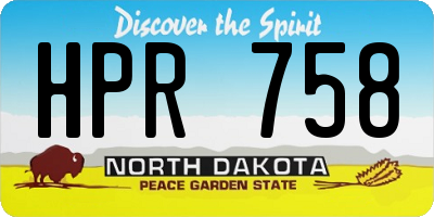 ND license plate HPR758