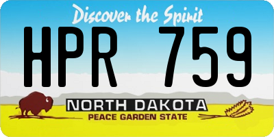 ND license plate HPR759