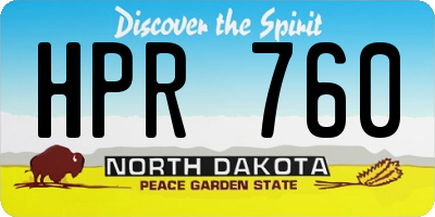 ND license plate HPR760