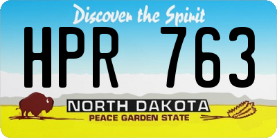 ND license plate HPR763