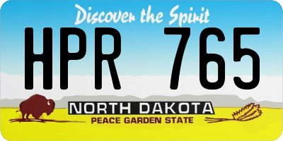 ND license plate HPR765