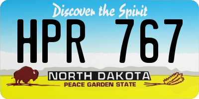 ND license plate HPR767