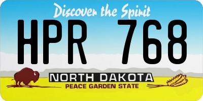 ND license plate HPR768