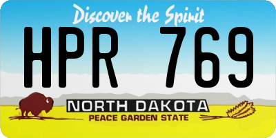 ND license plate HPR769