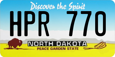 ND license plate HPR770