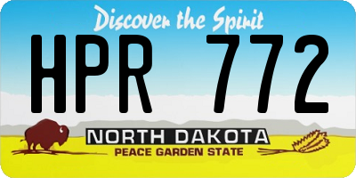 ND license plate HPR772