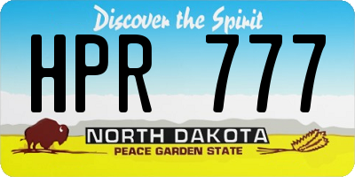 ND license plate HPR777