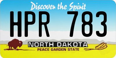 ND license plate HPR783