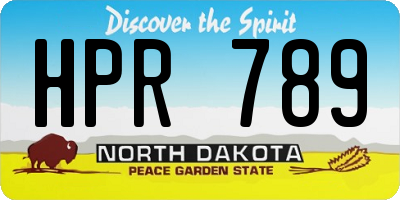 ND license plate HPR789