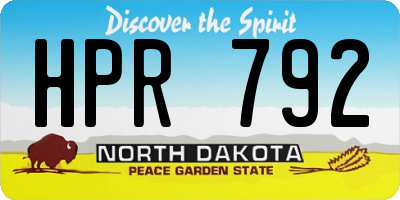 ND license plate HPR792