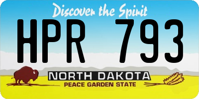 ND license plate HPR793