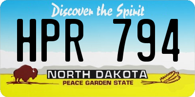 ND license plate HPR794