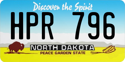 ND license plate HPR796