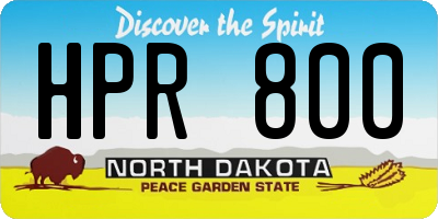 ND license plate HPR800