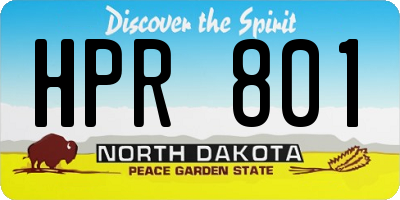 ND license plate HPR801