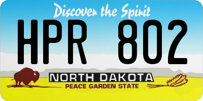 ND license plate HPR802