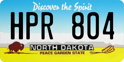 ND license plate HPR804